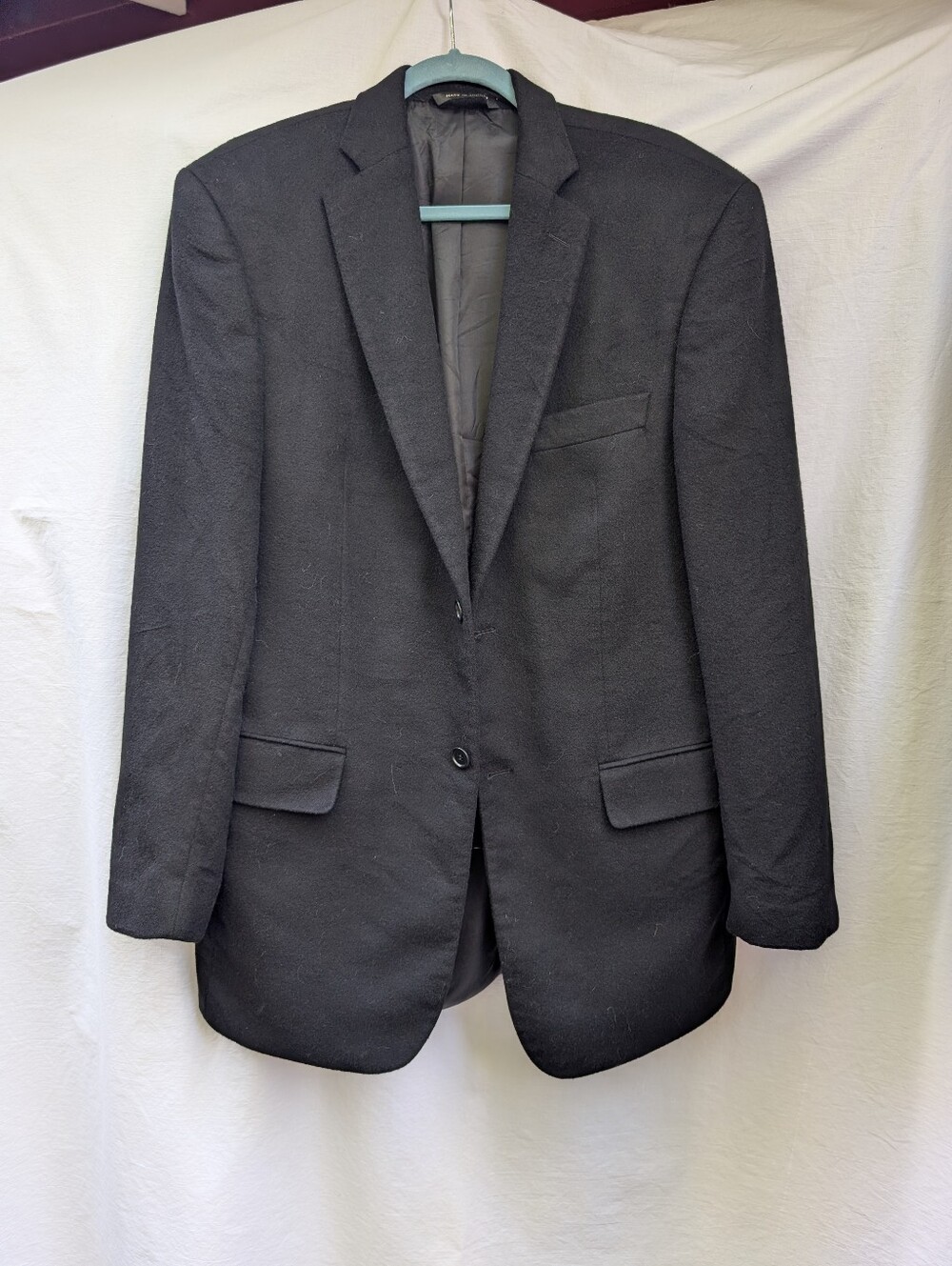 Nordstrom Sarar Fratelli Bacci Lucca Lambswool Cashmere Sport Coat Black Sz 41L